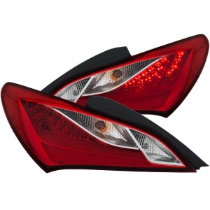Hyundai Genesis LED Taillights - Rear - ANZO - ANZO - Red/Clear - `10-`13