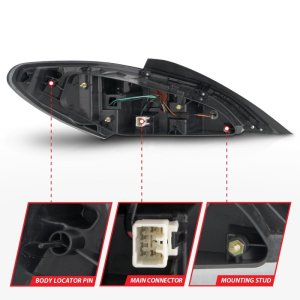 Hyundai Genesis LED Taillights - Rear - ANZO - ANZO - Red/Clear - `10-`13