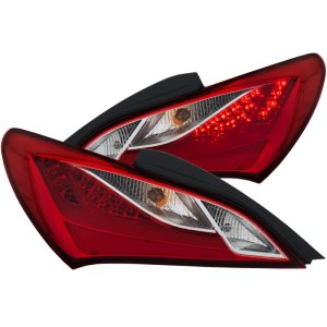 Hyundai Genesis LED Taillights - Rear - ANZO - ANZO - Red/Clear - `10-`13