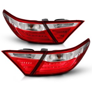 Toyota Camry LED Taillights - ANZO - Red/Clear - `15-`16 Toyota Camry LED Taillights - ANZO - Red/Clear - `15-`16
