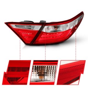 Toyota Camry LED Taillights - ANZO - Red/Clear - `15-`16 Toyota Camry LED Taillights - ANZO - Red/Clear - `15-`16