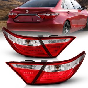 Toyota Camry LED Taillights - ANZO - Red/Clear - `15-`16
