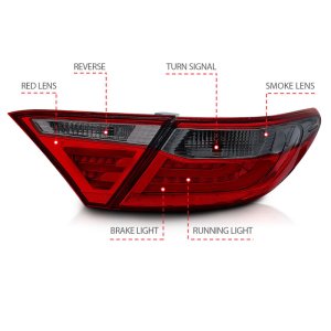 Toyota Camry LED Taillights - Rear - ANZO - Red/Smoke - `15-`16 Toyota Camry LED Taillights - Rear - ANZO - Red/Smoke - `15-`16