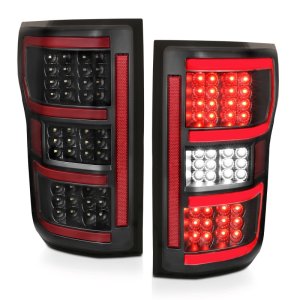 Ford F-150 LED Taillights - Rear - ANZO - Clear Lens; Black Housing - Red/White - `18-`19