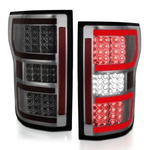 Ford F-150 Taillights - Rear - ANZO - LED, Smoked Lens, Black Housing - Red/White - `18-`19