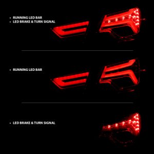 Chevrolet Impala LED Taillights - ANZO - Red/Clear - `14-`18