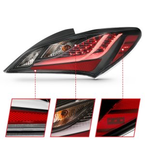 Hyundai Genesis LED Taillights - ANZO - Black Housing Dark Smoke Lens - Smoke - `10-`13