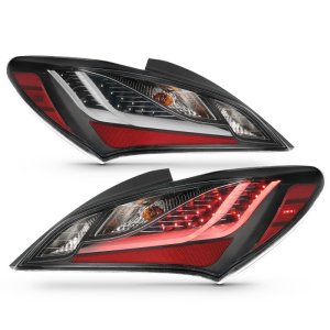 Hyundai Genesis LED Taillights - ANZO - Black Housing Dark Smoke Lens - Smoke - `10-`13