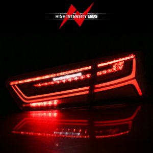 Audi A6 Tail Lights - Rear - ANZO - LED, Sequential Signal - Black Housing Red/Clear Lens - `12-`18