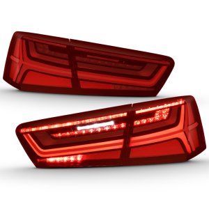 Audi A6 Tail Lights - Rear - ANZO - LED, Sequential Signal - Black Housing Red/Clear Lens - `12-`18