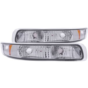 Chevrolet Silverado 1500 Parking Lights - ANZO - Euro, Clear Lens, Amber Reflector - Chrome - `99-`02