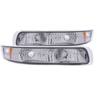 Chevrolet Silverado 1500 Parking Lights - ANZO - Euro, Clear Lens, Amber Reflector - Chrome - `99-`02