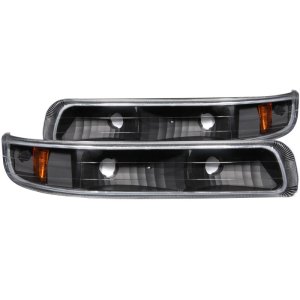Chevrolet Silverado 1500 Parking Lights - ANZO - Euro - Black w/ Amber Reflector - `99-`02
