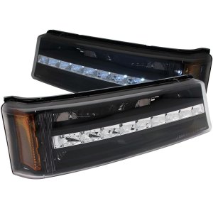 Chevrolet Silverado Parking Light Assembly - ANZO - Euro, Clear Lens, Black Housing, Amber Reflector - Black - `03-`06