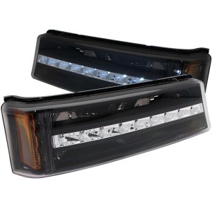 Chevrolet Silverado Parking Light Assembly - ANZO - Euro, Clear Lens, Black Housing, Amber Reflector - Black - `03-`06