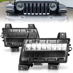 Jeep Wrangler Side Marker Light - ANZO - LED Chrome Housing w/ Sequential Signal - Smoke - `18-`21