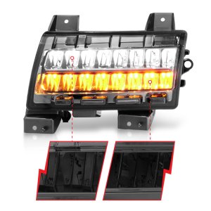 Jeep Wrangler Side Marker Light - ANZO - LED Chrome Housing w/ Sequential Signal - Smoke - `18-`21