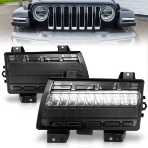 Jeep Wrangler Side Marker Light - ANZO - LED, Chrome Housing, Sequential Signal - Smoke - `18-`21