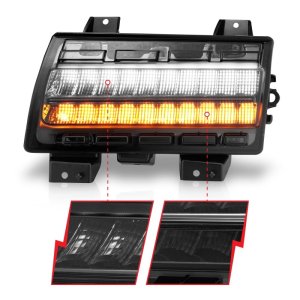 Jeep Wrangler Side Marker Light - ANZO - LED, Chrome Housing, Sequential Signal - Smoke - `18-`21
