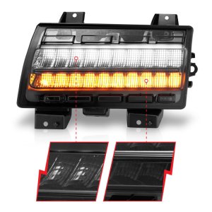 Jeep Wrangler Side Marker Light - ANZO - LED, Chrome Housing, Sequential Signal - Smoke - `18-`21