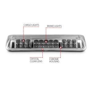 Ford F-150 3rd Brake Light - ANZO - LED, Clear Lens, B-Series - Chrome - `04-`08