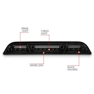 Ford F-450 LED Third Brake Light - ANZO - Smoke Lens - Black - `15-`20