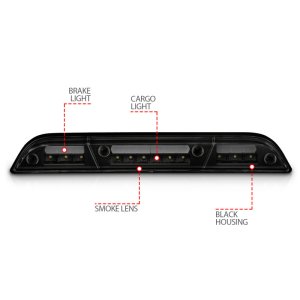 Ford F-450 LED Third Brake Light - ANZO - Smoke Lens - Black - `15-`20