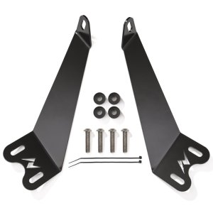 Jeep Wrangler LED Bar Mounting Bracket - Hood - ANZO - Laser Cut Design - Black - `07-`15