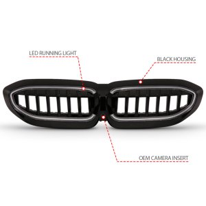 BMW 3 Series Headlights - Front - ANZO - Full LED with Initiation & Running Light - Black - `19-`22