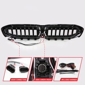 BMW 3 Series Headlights - Front - ANZO - Full LED with Initiation & Running Light - Black - `19-`22