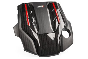 Audi S6 Engine Cover - APR - Carbon Fiber - Gorgeous gloss and matte carbon fiber twill with red accents - `19-`24