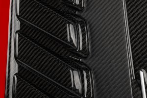 Audi SQ7 Engine Cover - APR - Carbon Fiber Twill - Carbon Fiber Twill with red and white accents - `20-`24