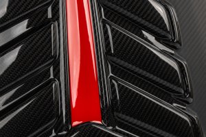 Porsche Cayenne Engine Cover - APR - Carbon Fiber Twill - Carbon Fiber Twill with red and white accents - `19-`23