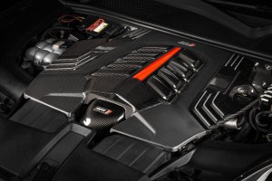 Porsche Cayenne Engine Cover - APR - Carbon Fiber Twill - Carbon Fiber Twill with red and white accents - `19-`23