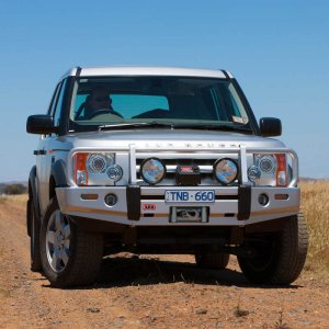 Land Rover LR3 Bull Bar - Front - ARB - Non-Winch, SRS-Compatible, Split Pan Design - Black - `04-`09