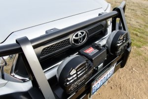 Toyota Tacoma Bull Bar - ARB - Winch Mount, Compatible with ARB Fog Lights - Black - `12-`15
