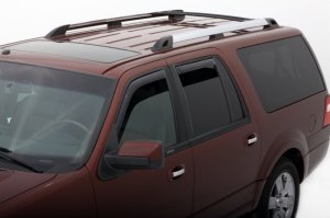 Lincoln Navigator Window Deflectors - Front + Rear - AVS - In-Channel - Smoke - `98-`18