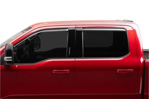 Ford F-250 Super Duty Wind Deflectors - Front + Rear - AVS - In-Channel - Smoke - `17-`18 Ford F-250 Super Duty Wind Deflectors - Front + Rear - AVS - In-Channel - Smoke - `17-`18