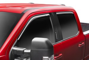 Ford F-250 Super Duty Wind Deflectors - Front + Rear - AVS - In-Channel - Smoke - `17-`18 Ford F-250 Super Duty Wind Deflectors - Front + Rear - AVS - In-Channel - Smoke - `17-`18