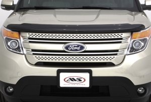 Ford Explorer Bugflector II Hood Shield - Front - AVS - High-Profile Bugflector II - Smoke - `11-`15