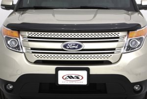 Ford Explorer Bugflector II Hood Shield - Front - AVS - High-Profile Bugflector II - Smoke - `11-`15