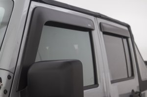 Jeep Wrangler Rubicon Ventvisor & Aeroskin Deflector Combo Kit - AVS - Low Profile - Matte Black - `07-`17