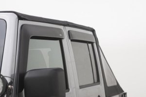 Jeep Wrangler Rubicon Ventvisor & Aeroskin Deflector Combo Kit - AVS - Low Profile - Matte Black - `07-`17
