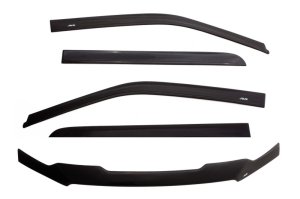 Jeep Wrangler Sahara Ventvisor & Aeroskin Deflector Combo Kit - AVS - Low Profile - Matte Black - `07-`17