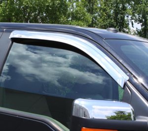 Chevrolet Silverado 1500 Side Window Deflector - Front - AVS - Ventvisor - Chrome - `99-`07