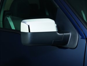 Ford F-150 Harley-Davidson Edition Mirror Covers - Upper Half - AVS - Chrome - 2008