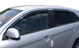 Mitsubishi Outlander Sport Side Window Deflector - AVS - Ventvisor Outside Mount, 4pc - Smoke - `11-`13