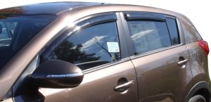 Kia Sportage Wind Deflectors - AVS - Outside Mount - Smoke - `11-`16