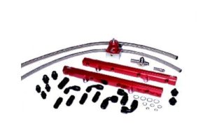 Ford Mustang Fuel Rails - Aeromotive - Billet, Type II bright dip anodized - Red - `96-`04