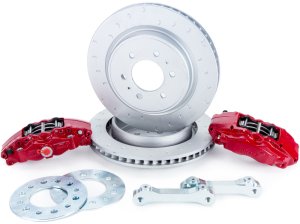 Ford F150 Brake Kit - Rear - Alcon - 4-Piston Calipers + 360x32mm Rotors - Red - `09-`17